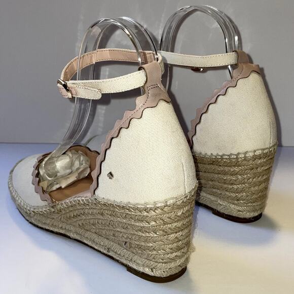 Kate Spade Thea Espadrilles Womens 9 Cream Pink Sandals Summer Vacation Resort - Picture 7 of 13